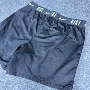 Nike Dri-FIT Girls XL Black Athletic Shorts Logo Waistband Performance Running